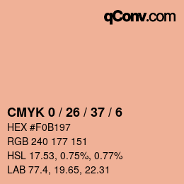 カラーコード: CMYK 0 / 26 / 37 / 6 | qconv.com