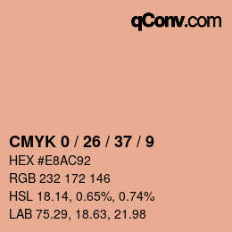 カラーコード: CMYK 0 / 26 / 37 / 9 | qconv.com
