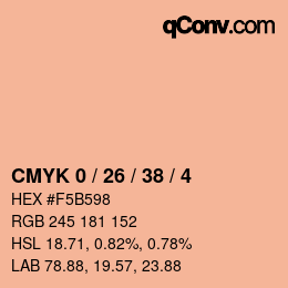 カラーコード: CMYK 0 / 26 / 38 / 4 | qconv.com