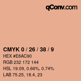 颜色代码: CMYK 0 / 26 / 38 / 9 | qconv.com