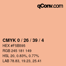 カラーコード: CMYK 0 / 26 / 39 / 4 | qconv.com