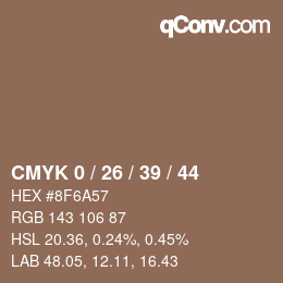 カラーコード: CMYK 0 / 26 / 39 / 44 | qconv.com