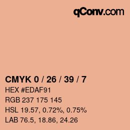 カラーコード: CMYK 0 / 26 / 39 / 7 | qconv.com