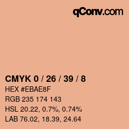 Color code: CMYK 0 / 26 / 39 / 8 | qconv.com