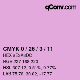 カラーコード: CMYK 0 / 26 / 3 / 11 | qconv.com