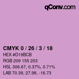 Color code: CMYK 0 / 26 / 3 / 18 | qconv.com