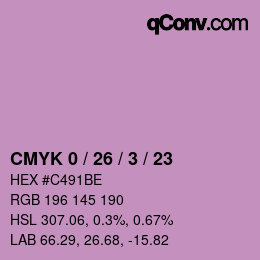 カラーコード: CMYK 0 / 26 / 3 / 23 | qconv.com