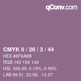 Farbcode: CMYK 0 / 26 / 3 / 44 | qconv.com