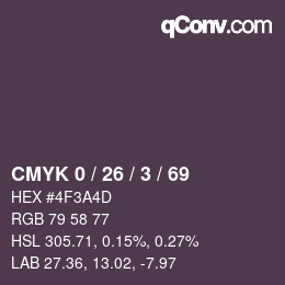 Color code: CMYK 0 / 26 / 3 / 69 | qconv.com