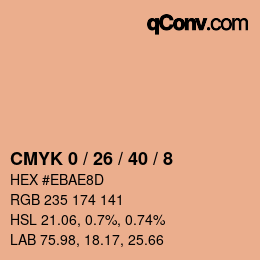 Color code: CMYK 0 / 26 / 40 / 8 | qconv.com