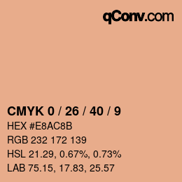 Color code: CMYK 0 / 26 / 40 / 9 | qconv.com