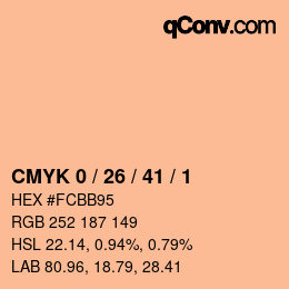颜色代码: CMYK 0 / 26 / 41 / 1 | qconv.com