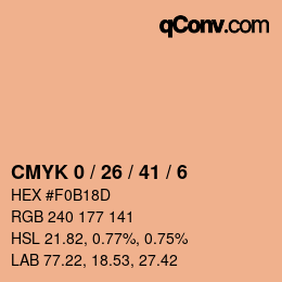 Color code: CMYK 0 / 26 / 41 / 6 | qconv.com