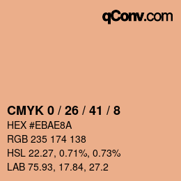 Color code: CMYK 0 / 26 / 41 / 8 | qconv.com