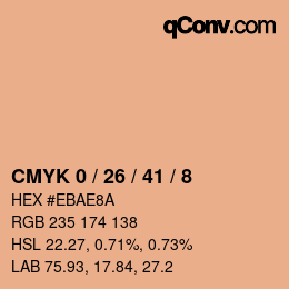 カラーコード: CMYK 0 / 26 / 41 / 8 | qconv.com