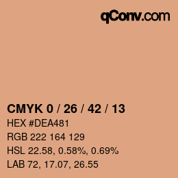 カラーコード: CMYK 0 / 26 / 42 / 13 | qconv.com