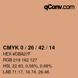 カラーコード: CMYK 0 / 26 / 42 / 14 | qconv.com