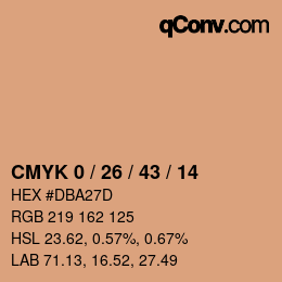 カラーコード: CMYK 0 / 26 / 43 / 14 | qconv.com