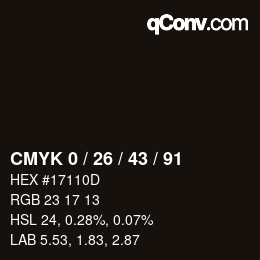 Color code: CMYK 0 / 26 / 43 / 91 | qconv.com