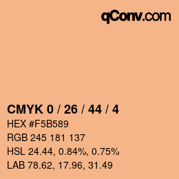 Color code: CMYK 0 / 26 / 44 / 4 | qconv.com