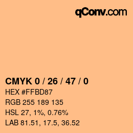 Color code: CMYK 0 / 26 / 47 / 0 | qconv.com