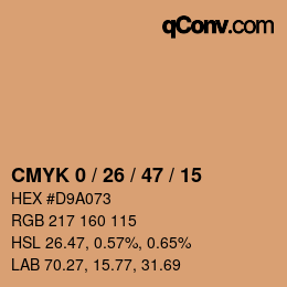 Color code: CMYK 0 / 26 / 47 / 15 | qconv.com