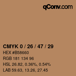 Color code: CMYK 0 / 26 / 47 / 29 | qconv.com