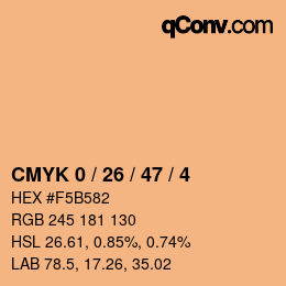 Color code: CMYK 0 / 26 / 47 / 4 | qconv.com
