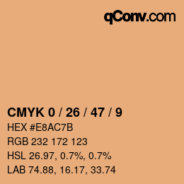 Color code: CMYK 0 / 26 / 47 / 9 | qconv.com