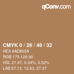 Color code: CMYK 0 / 26 / 48 / 32 | qconv.com