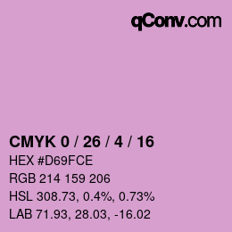 颜色代码: CMYK 0 / 26 / 4 / 16 | qconv.com