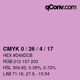 Farbcode: CMYK 0 / 26 / 4 / 17 | qconv.com