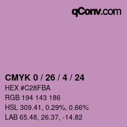 カラーコード: CMYK 0 / 26 / 4 / 24 | qconv.com