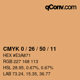 Color code: CMYK 0 / 26 / 50 / 11 | qconv.com