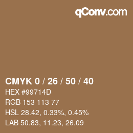 Color code: CMYK 0 / 26 / 50 / 40 | qconv.com