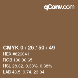 Color code: CMYK 0 / 26 / 50 / 49 | qconv.com