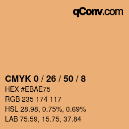 Color code: CMYK 0 / 26 / 50 / 8 | qconv.com