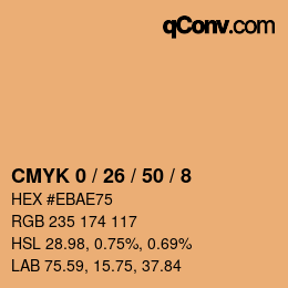 カラーコード: CMYK 0 / 26 / 50 / 8 | qconv.com