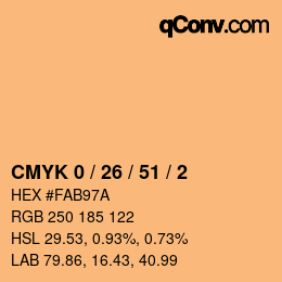 Color code: CMYK 0 / 26 / 51 / 2 | qconv.com
