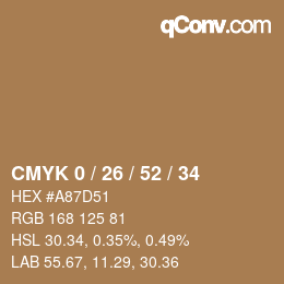 Color code: CMYK 0 / 26 / 52 / 34 | qconv.com