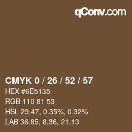 Color code: CMYK 0 / 26 / 52 / 57 | qconv.com