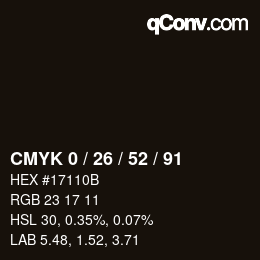 Color code: CMYK 0 / 26 / 52 / 91 | qconv.com