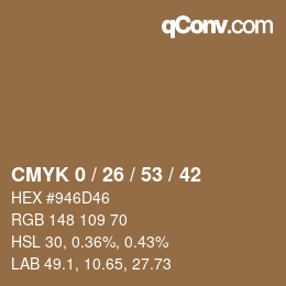 Color code: CMYK 0 / 26 / 53 / 42 | qconv.com