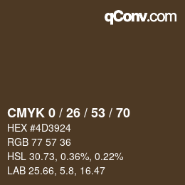 Color code: CMYK 0 / 26 / 53 / 70 | qconv.com