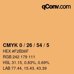 Color code: CMYK 0 / 26 / 54 / 5 | qconv.com