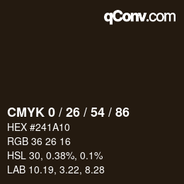 Código de color: CMYK 0 / 26 / 54 / 86 | qconv.com