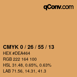 Código de color: CMYK 0 / 26 / 55 / 13 | qconv.com