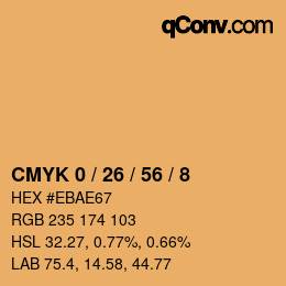 颜色代码: CMYK 0 / 26 / 56 / 8 | qconv.com