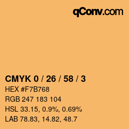 Color code: CMYK 0 / 26 / 58 / 3 | qconv.com