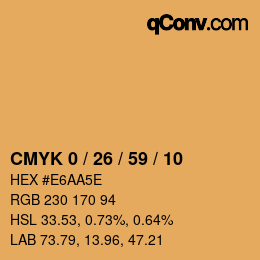 Color code: CMYK 0 / 26 / 59 / 10 | qconv.com